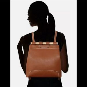 WV Welavila Backpack PU Leather Rucksack Brown New